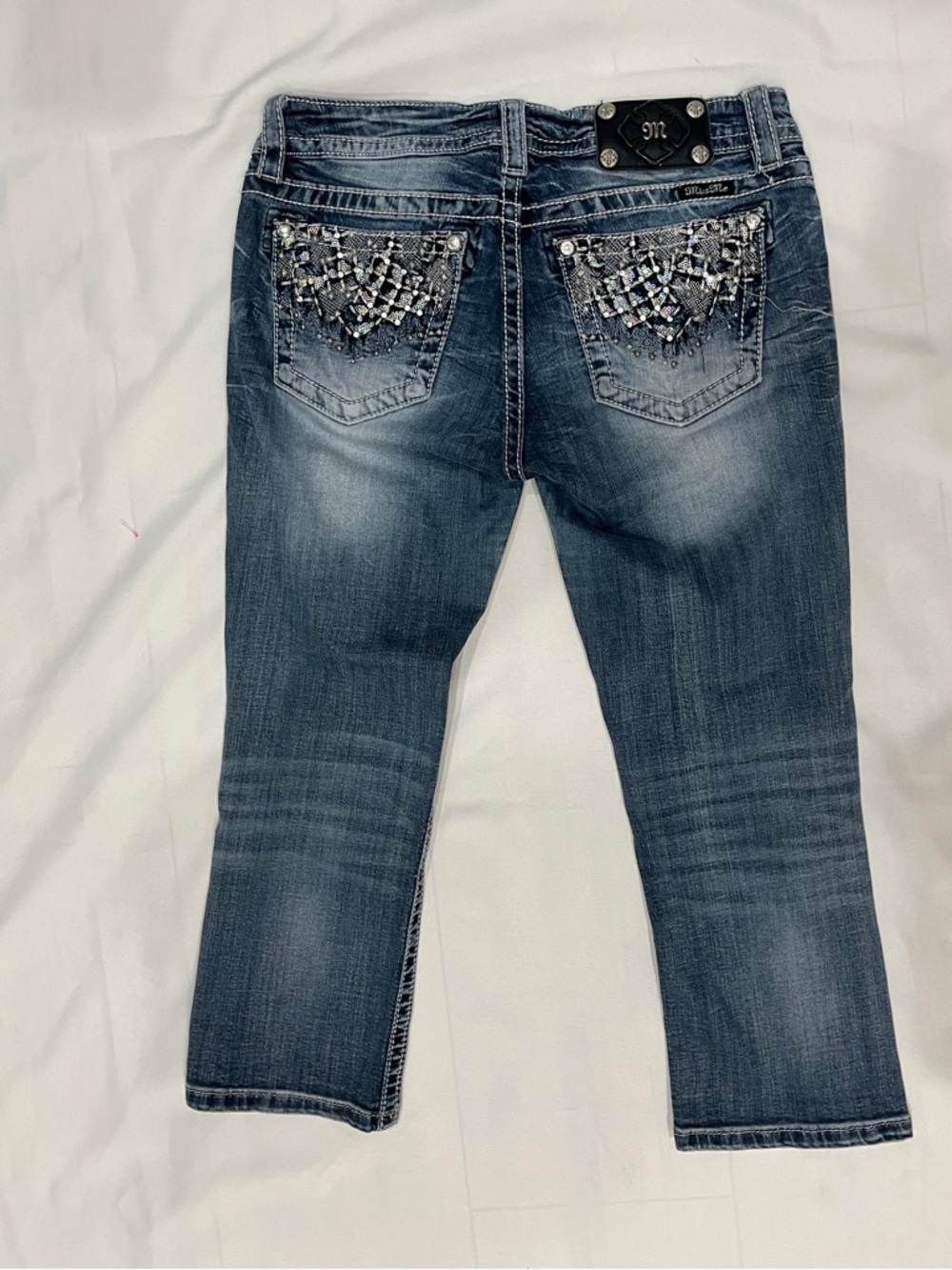 Embellished Miss Me Dark Blue Women's Jeans